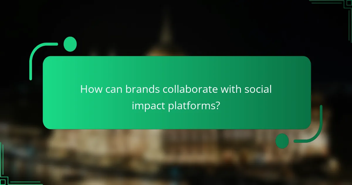 How can brands collaborate with social impact platforms?