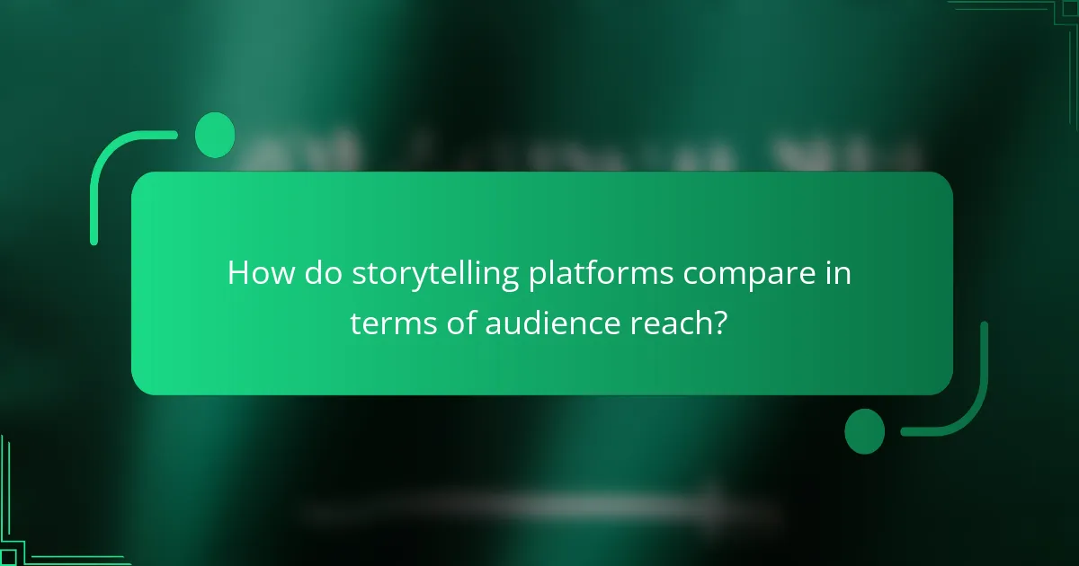 How do storytelling platforms compare in terms of audience reach?