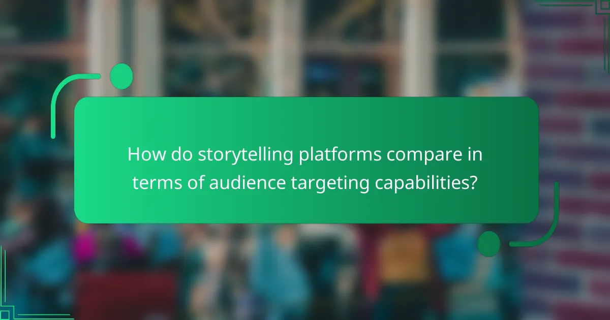 How do storytelling platforms compare in terms of audience targeting capabilities?