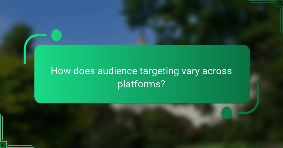 How does audience targeting vary across platforms?