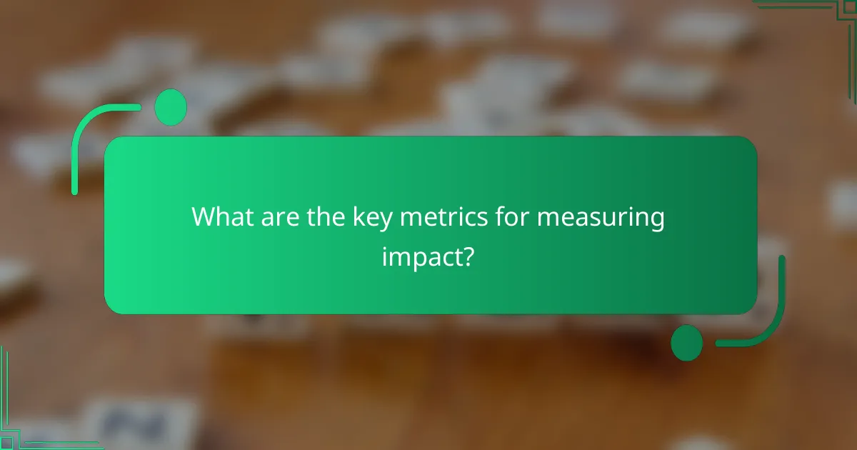 What are the key metrics for measuring impact?