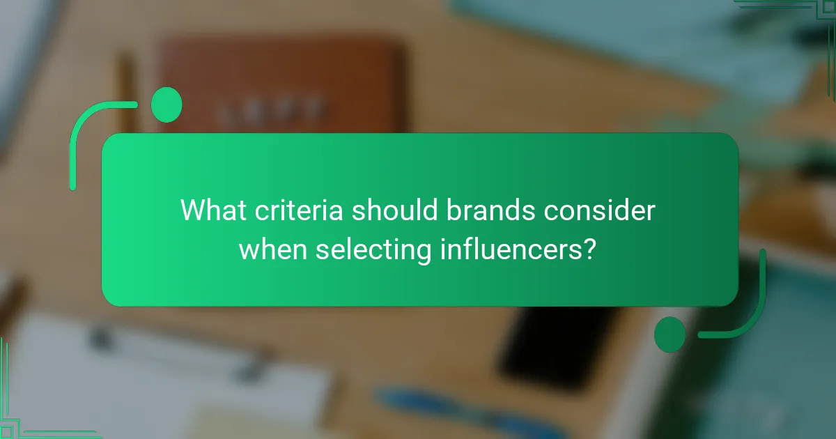What criteria should brands consider when selecting influencers?
